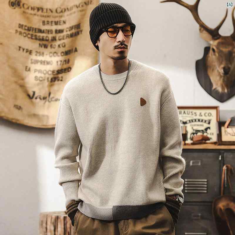 メンズ　カジュアル　男性　オシャレ アメリカン レトロ 620グラム 厚手 セーター 秋　冬 暖かい カジュアル