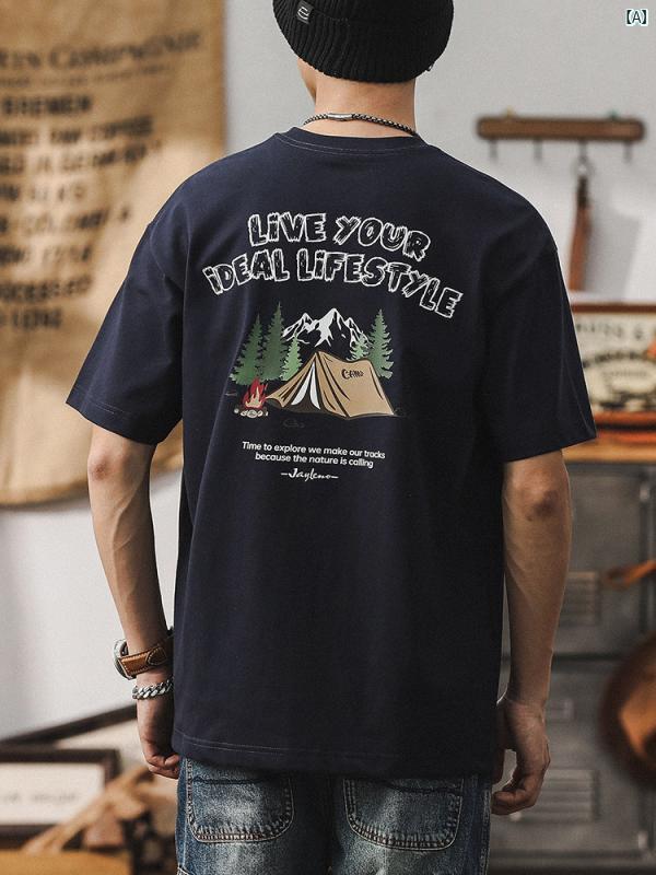 メンズ　カジュアル　男性　オシャレ ジェイ レノ アメリカン レトロ ヘビーウェイト 半袖 Tシャツ メンズ 夏 たり 大きいサイズ コットン