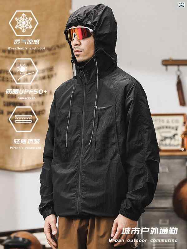 メンズ 心地好い 成人男性 オシャレ 夏用 軽さ 冷やりとした 日焼押しとどめる 服 メンズ アメリカン アウトドア 通い 役立つこと 織 上衣 UVとり捨てる