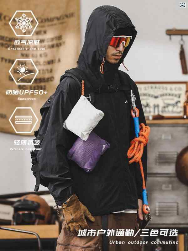 メンズ　カジュアル　男性　オシャレ ジェイ レノ 薄氷 冷感 メンズ 日焼け防止 服 大きめ サイズ ジャケット マウンテン アウトドア 夏 通気性