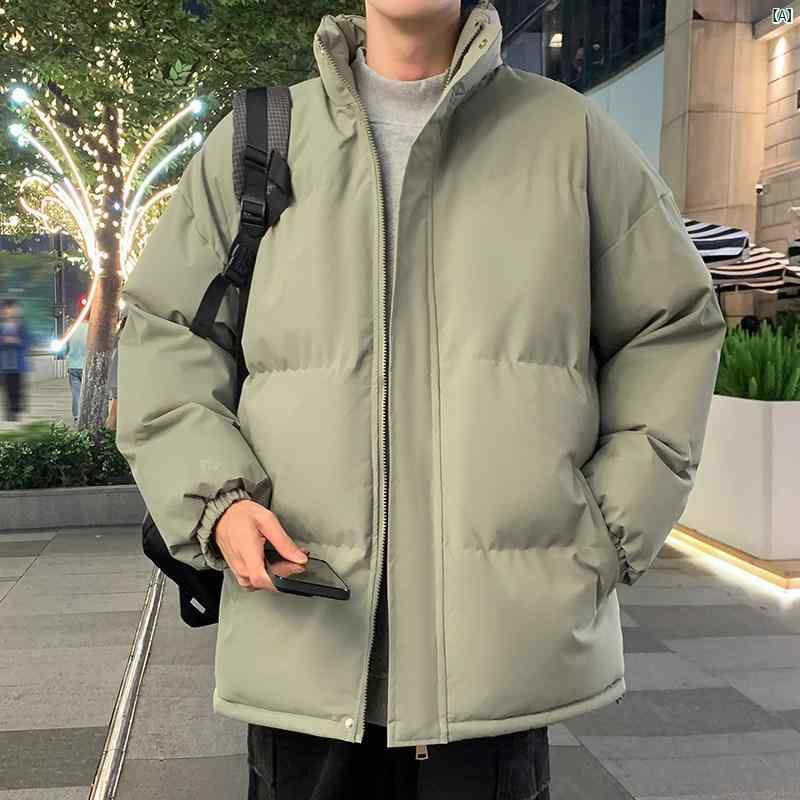 メンズ　ファッション　カジュアル 用 無地 スタンドカラー コットンコート 冬 カップル ブレッド コート ハイエンド 厚手 暖かい