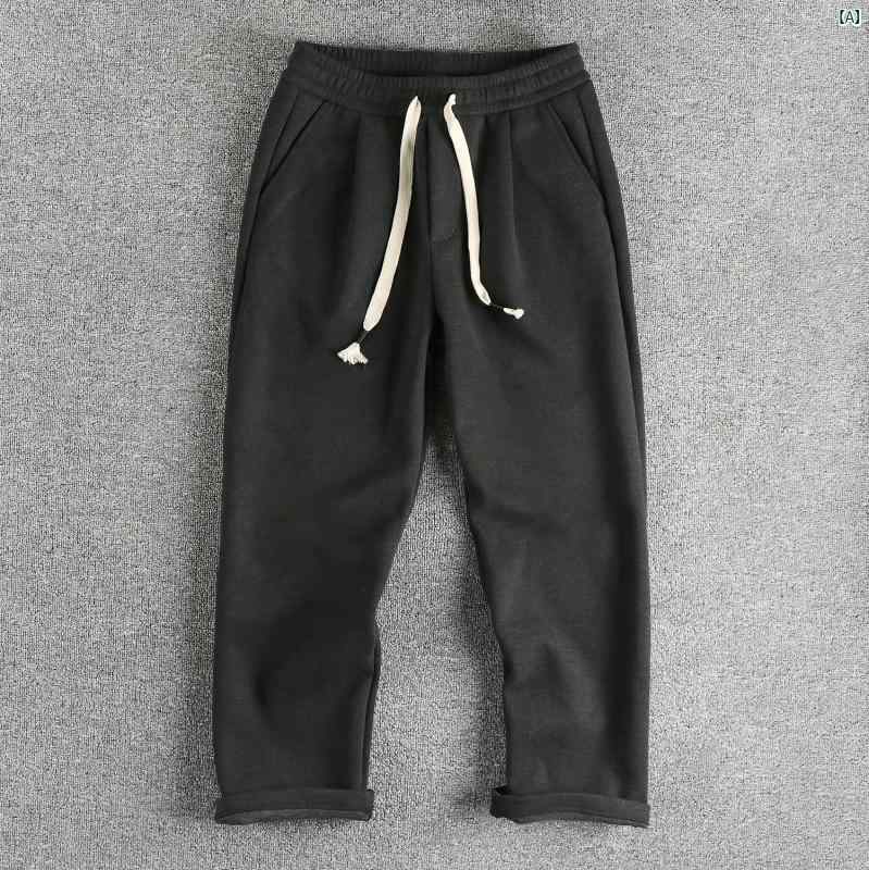 メンズ　メンズファッション　ファッション　男性用　オシャレ 履き すく 質感 シンプル アメリカン レトロ 起毛 厚手 メンズカジュアル スウェットパンツ ストレート スポーツ パンツ