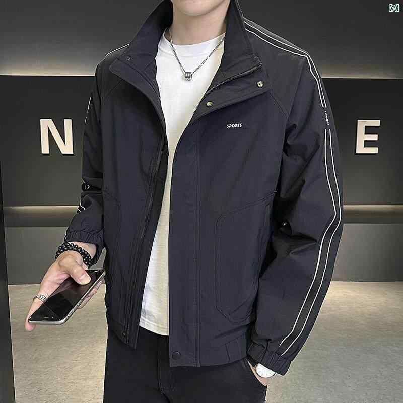 メンズ　ファッション　韓国ファッション　オシャレ　カジュアル　男性用　大歳 スタンドカラー 韓国たり ジャケット メンズ 秋　冬 カジュアル ファッション 大きいサイズ 快適 トップス