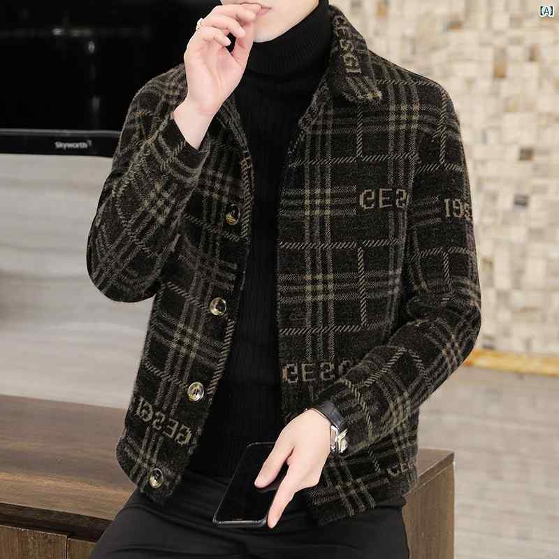 メンズ　ファッション　韓国ファッション　オシャレ　カジュアル　男性用　大歳 高級 ウール ジャケット メンズ 秋　冬 暖かい 厚手 カジュアル ショート コート