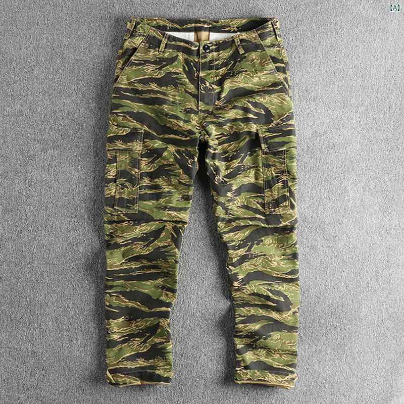 メンズ　メンズファッション　ファッション　男性用　オシャレ アミ カーキ レトロ ミリタリー M 65 ワークウェア カジュアル パンツ メンズ ツイル 織り コットン ストレート