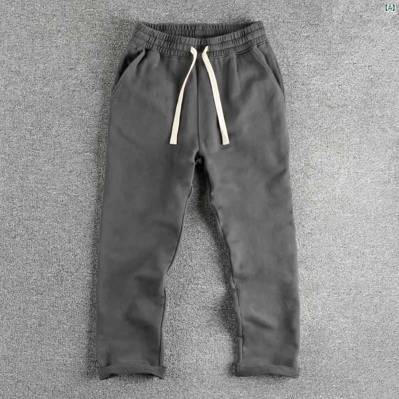 メンズ メンズ流行り物 流行り物 成人男性用 オシャレ 自然的 渦巻形 裳裾 連合王国 レトロ 心地好い スウェットパンツ 成人男性用高 掛け目 ウォッシュ テリー 綿織物ズボン下