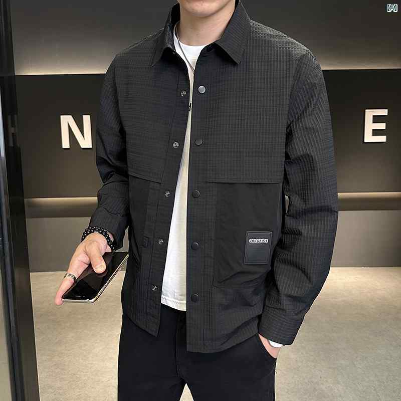 メンズ　ファッション　韓国ファッション　オシャレ　カジュアル　男性用　大歳 男性用 ワークジャケット 春秋 ファッション カジュアル ハイエンド 薄手 トップ