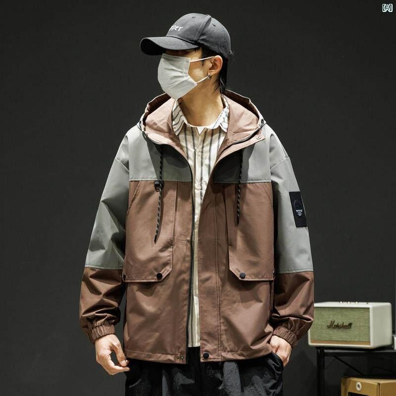 メンズ　ファッション　韓国ファッション　オシャレ　カジュアル　男性用　大歳 初秋 ジャケット メンズ ステッチ 機能的 カジュアル ワークウェア アウトドア