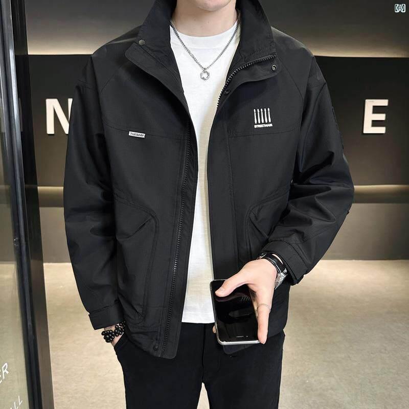 メンズ　ファッション　韓国ファッション　オシャレ　カジュアル　男性用　大歳 ジャケット メンズ 春秋新 スタンドカラー ワークジャケット ハイエンド