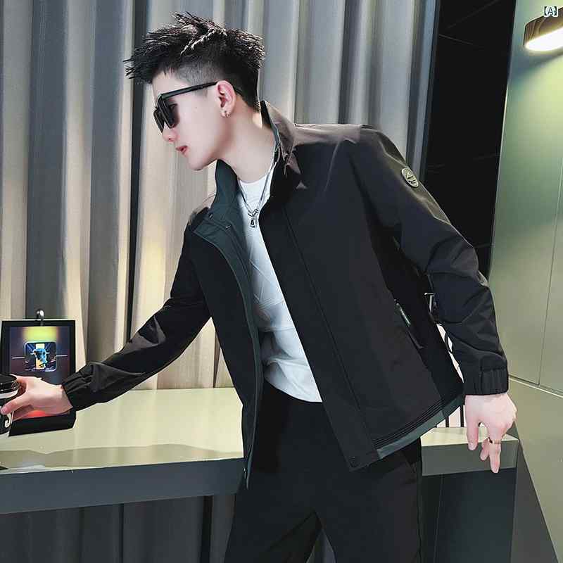 メンズ　ファッション　韓国ファッション　オシャレ　カジュアル　男性用　大歳 高級 ジャケット メンズ 春秋 カジュアル ショート アメリカン レトロ スポーツ トップ