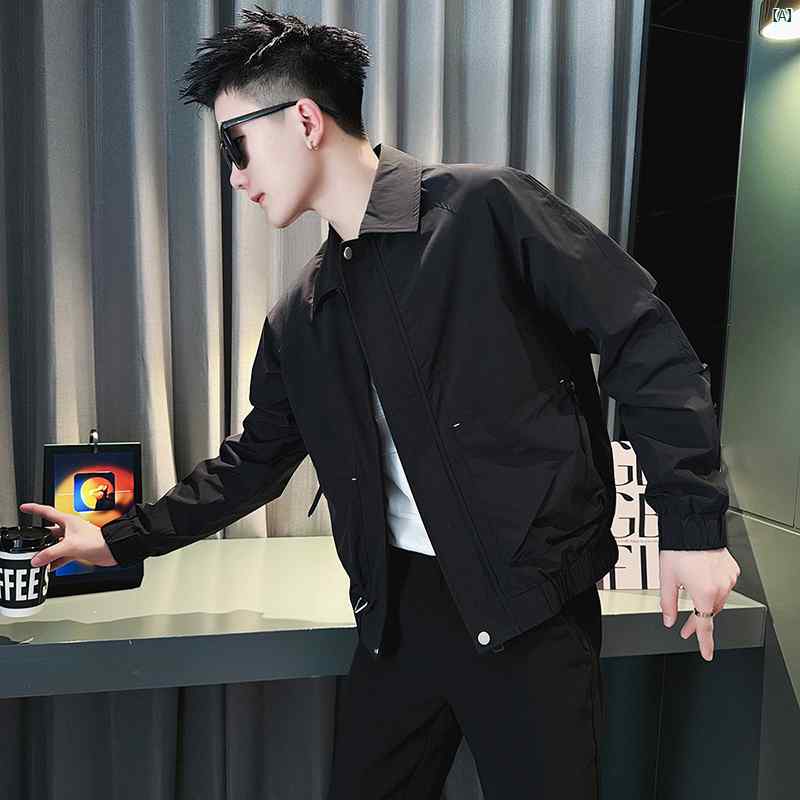 メンズ　ファッション　韓国ファッション　オシャレ　カジュアル　男性用　大歳 ジャケット メンズ 春秋 ファッション 快適 カジュアル ショート トップス
