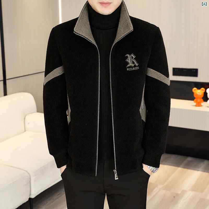 メンズ　ファッション　韓国ファッション　オシャレ　カジュアル　男性用　大歳 スタンドカラー ジャケット メンズ 秋　冬 ショート 高級 ウール 厚手 トップス