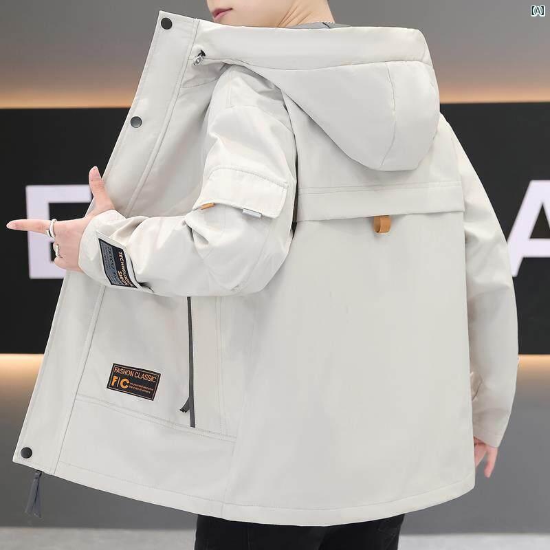 メンズ　ファッション　韓国ファッション　オシャレ　カジュアル　男性用　大歳 ワークジャケット メンズ 秋 フード付き ジャケット シンプル カジュアル ハイエンド アウトドア 16,823円