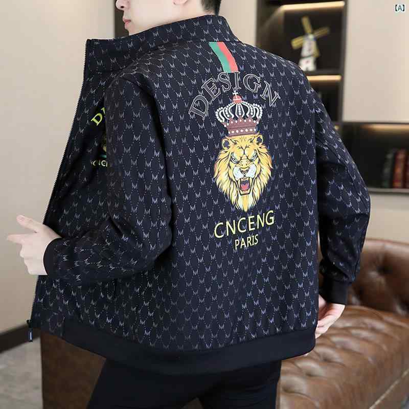 メンズ　ファッション　韓国ファッション　オシャレ　カジュアル　男性用　大歳 スタンドカラー ジャケット メンズ 春秋 トップス 韓国 カジュアル 春