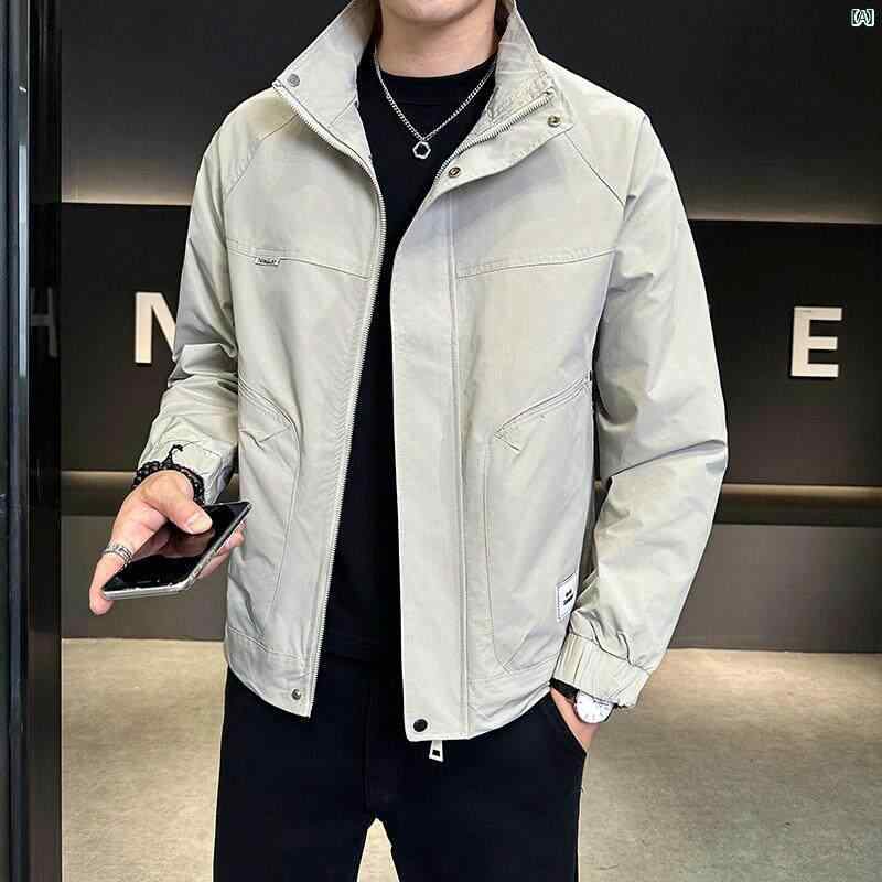 メンズ　ファッション　韓国ファッション　オシャレ　カジュアル　男性用　大歳 スタンドカラー アメリカン スポーツ ジャケット メンズ 秋　冬 ファッション 快適 カジュアル トップス