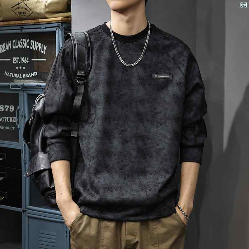メンズ 成人男性  流行り物 韓国 オシャレ たり 大歳表どおり 烏兎 成人男性用 朦々たる 絞り染め 縞模様 ラグラン トレーナー アメリカン レトロ 馬鹿でかい大きさ プルオーバー
