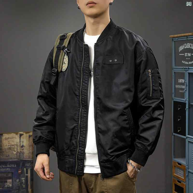 メンズ　男性 ファッション 韓国 オシャレ たり 大歳ストリート 春 ファッション 機能性 ワークジャケット たり 大きいサイズ アメカジ 野球 ユニフォーム ジャケット