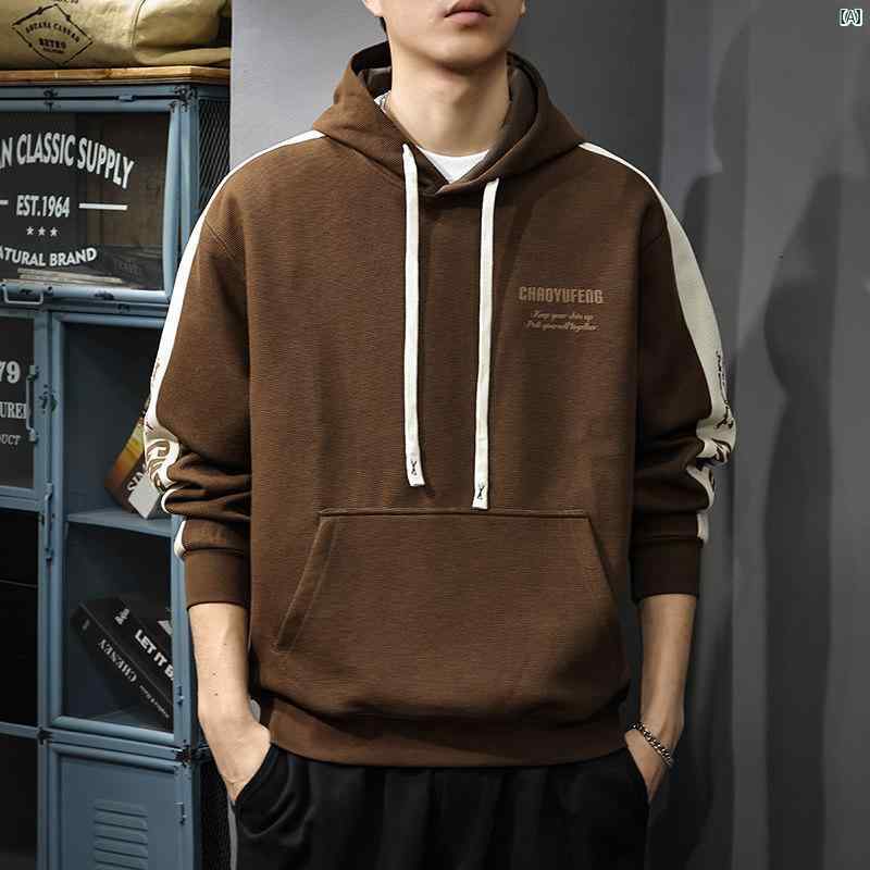 メンズ　男性 ファッション 韓国 オシャレ たり 大歳ストリート 春秋 3グラム 厚手 フード付き スウェットシャツ アメリカン レター プリント 秋 長袖 スポーツ ジャケット 7,588円