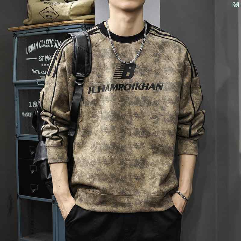 メンズ 成人男性  流行り物 韓国 オシャレ たり 大歳表どおり 秋 亜米利加 刷り上げる トレーナー ヘビーウォッシュ 縞模様 ラグラン 長袖 肌付き 座標軸輪っか プルオーバー