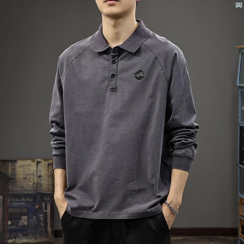 メンズ 成人男性  流行り物 韓国 オシャレ たり 大歳表どおり ラグラン 長袖 スポーツシャツ 秋 刺しゅう プルオーバー アメリカン レトロ 極点 プルオーバー