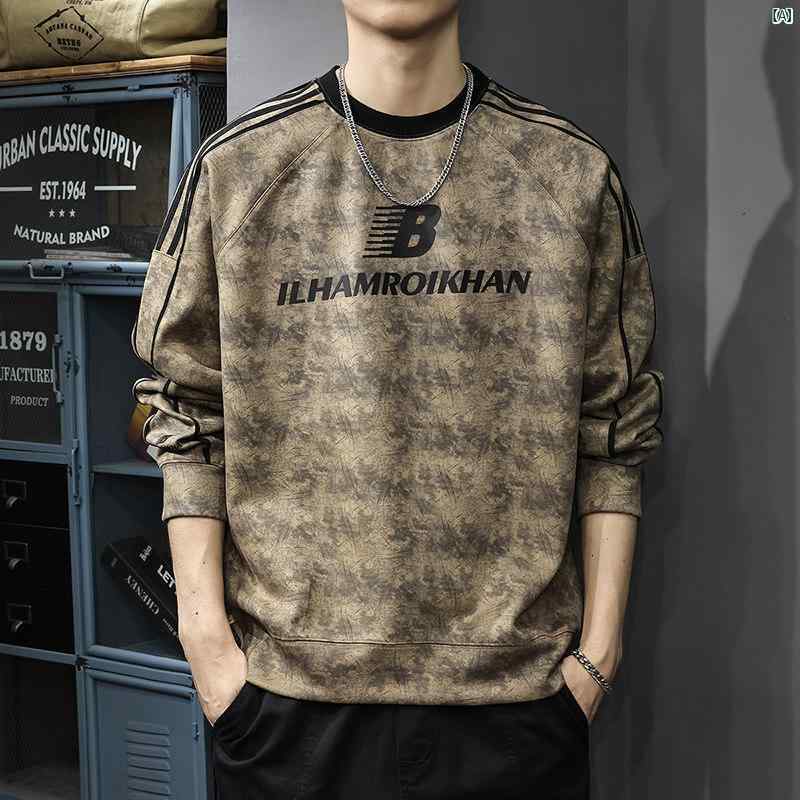メンズ 成人男性  流行り物 韓国 オシャレ たり 大歳表どおり 秋 ウォッシュ タイダイ柄 プリントスウェット プルオーバー アメリカン 縞模様 ラグラン 長袖 プルオーバー 下つ方