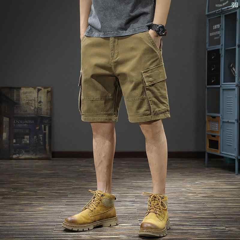 メンズ　ファッション　オシャレ　男性　大歳ストリート 厚手 コットン ワーク ショーツ メンズ 夏 たり 大きいサイズ ストレート カジュアル パンツ アメリカン 快適 ミッド