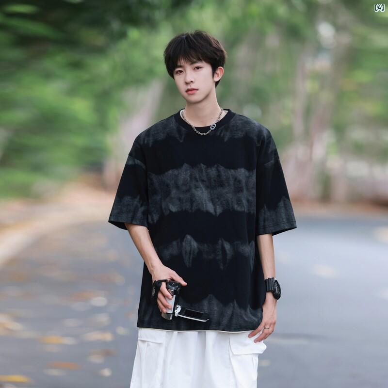 メンズ ファッション 韓国ファッション オシャレ 韓国 アメリカン ヘビーウェイト 半袖 Tシャツ 男性用 夏 レトロ コットン トップ