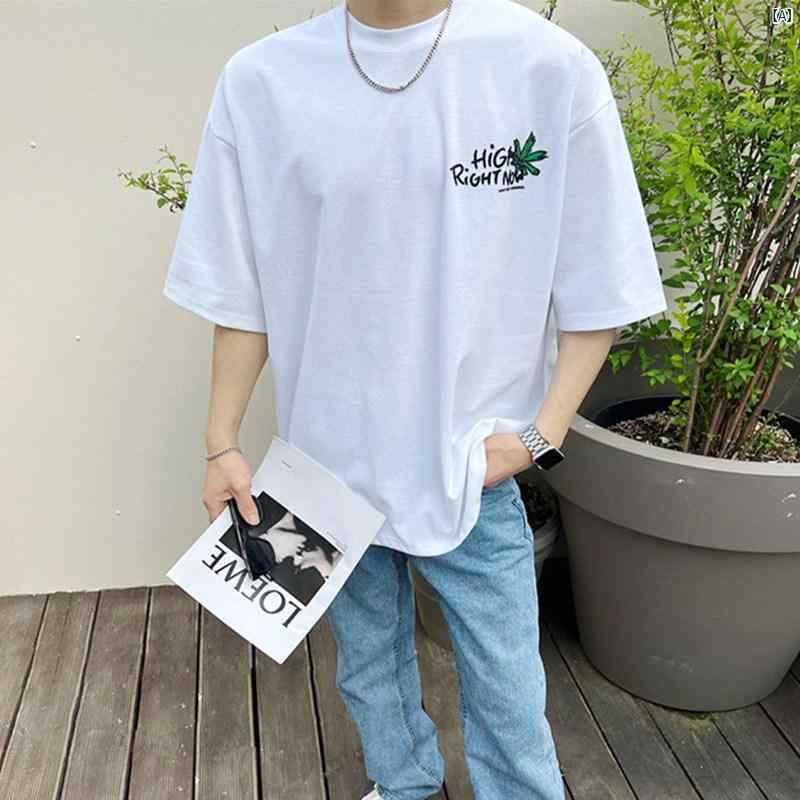 メンズ　ファッション　韓国ファッション　オシャレ　海外風 男性用 ホワイト 半袖 Tシャツ ハイエンド プリント ネット 中国 メンズ ローカル