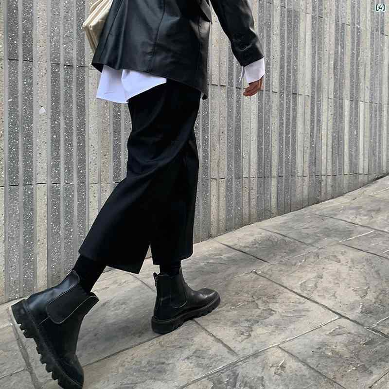 メンズ　ファッション　韓国ファッション　オシャレ　海外風 秋 男性用 ブラック 八分丈 スーツ パンツ 韓国 ワイド レッグ ストレート カジュアル