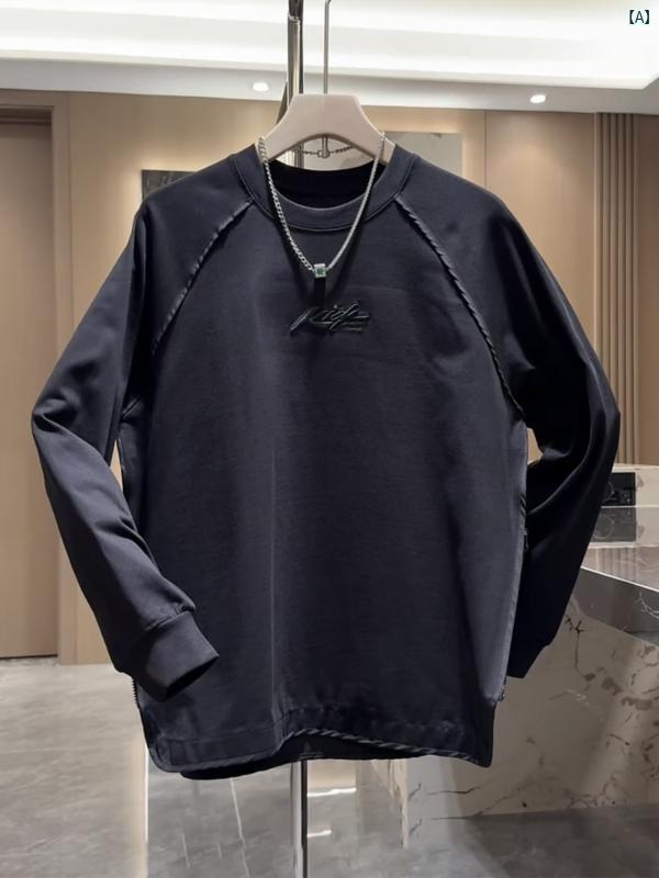 メンズ　ファッション　オシャレ　韓国 秋　冬 ジッパー カジュアル ラウンドネック スウェットシャツ メンズファッション カップル プルオーバー トップ