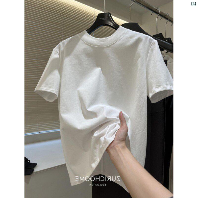 レディース　レディース　海外ファッション　おしゃれ 韓国 右 肩 半袖 ホワイト t シャツ 夏 コットン Tシャツ ショート トップス 小柄々