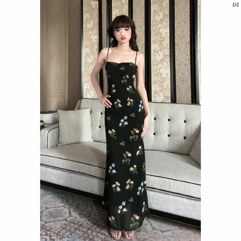 レディース レディース ファッション 海外 海外ファッション 綺麗 おしゃれ レトロ スタイリッシュ ガール スリム 花 サスペンダー ドレス 夏 魅惑的 スカート