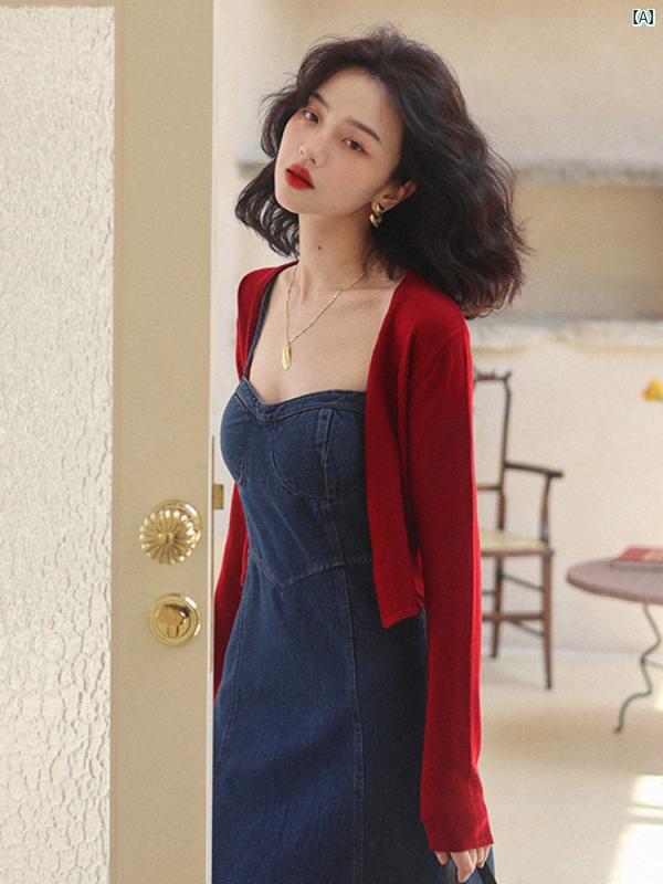 レディース　ファッション　おしゃれ　海外　大歳　上品　かわいい レトロ 優しい ニット 日焼け防止 カーディガン 春夏 スカート 小柄 ショール ショート コート ブラウス
