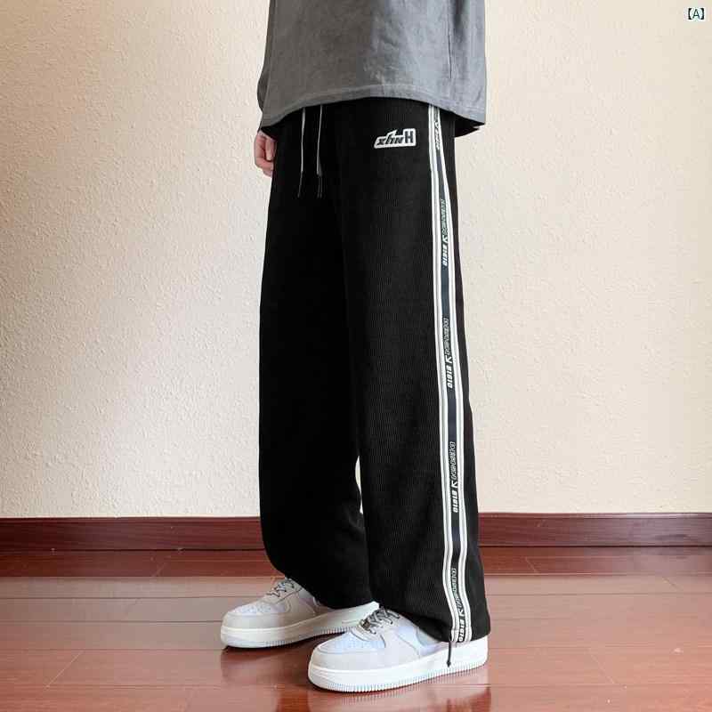 春秋 ティーンエイジャー 足 ワイド レッグ 大きいサイズ たり 柔らかい メンズカジュアル スウェットパンツ