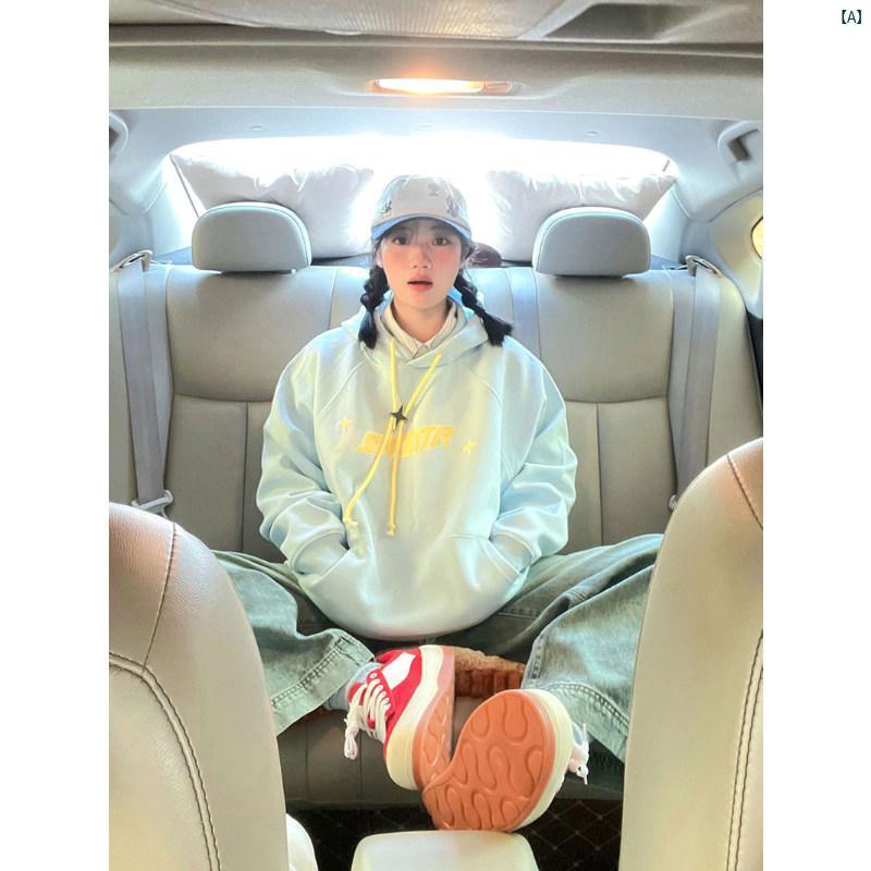 レディース レディース アーバンファッション モダンファッション 海外 欧州 個性的 アーバン アメリカン レトロ フード付き 大きめサイズ スウェットシャツ 秋　冬 ベルベット 厚手 ジャケット