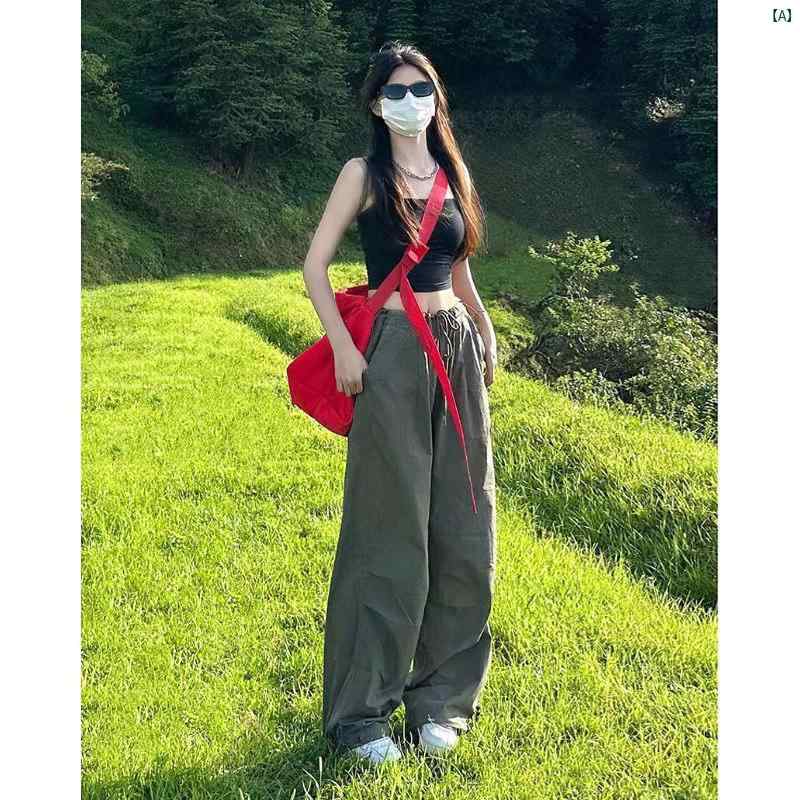 レディース レディース アーバンファッション モダンファッション 海外 欧州 個性的 アーバン アメリカン レトロ ストリート オーバー オール 春秋 速乾 秋 ストレート ワイド レッグ サマー パンツ