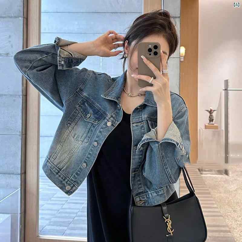 レディース　ファッション　上品　大歳　海外ファッション　 秋　冬 レディース レトロ ストリート シック デニムジャケット 小柄 カジュアル 快適 ショート ジャケット トップ