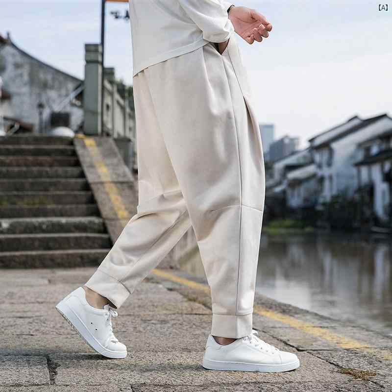 メンズ　海外ファッション　韓国　大歳ストリート 夏 薄手 カジュアル パンツ バック スキン ベルベット 中国 大きいサイズ カジュアル