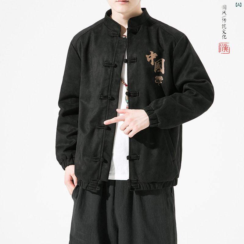 中華風 メンズ上衣 烏兎新 レコード盤 名取り草 照明ランプ色つや 漢服 とっ始め 唐 背広 刺しゅう レトロ 上衣