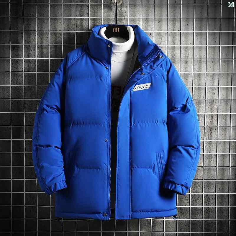 クラインブルー コットン 服 メンズ 冬新 スタンドカラー 厚手 暖かい ジャケット