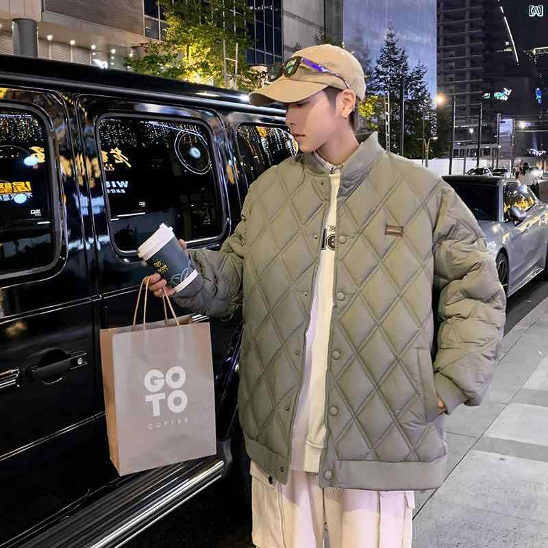 綿織物 厚地の外套 メンズ心地好い 綿織物厚地の外套 冬 朦々たる 照明ランプ色つや 野球 色つや 上衣
