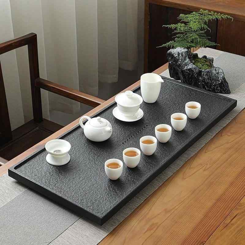 茶盤 烏金石 天然石 新中式 今めかしい中華 身寄り用 執務室用 水抜き役立つこと付き添い人 一枚板 原則として型 原石 大型 茶台 御盆 室内装飾 今めかしい