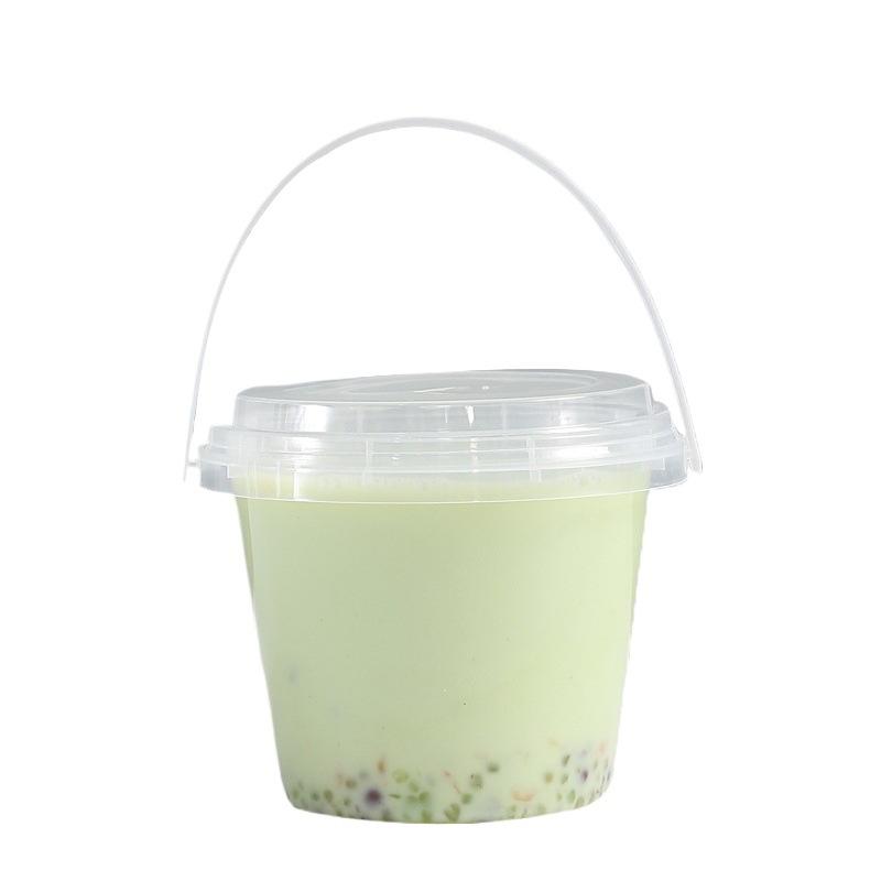 ドリンク優勝杯 大静電容量 1000ml フルーツお茶 市乳お茶 タピオカドリンク お役目用 手持ち部分付き添い人 持ち手 持ち帰り 澄み切った 朦々たる 可塑性物質入れもの