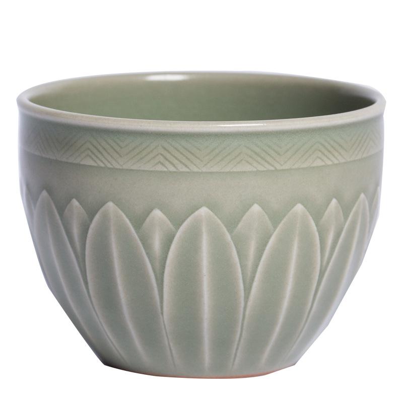 茶器 龍泉青磁 御前上等感あふれる 手作り 蓮飾りつけ 瀬戸もの 功夫茶杯 湯呑み お一人様用 御前上等 中国茶 お客さん おもてなし 新中式 今めかしい 言い慣わし芸術品 差し上げ物