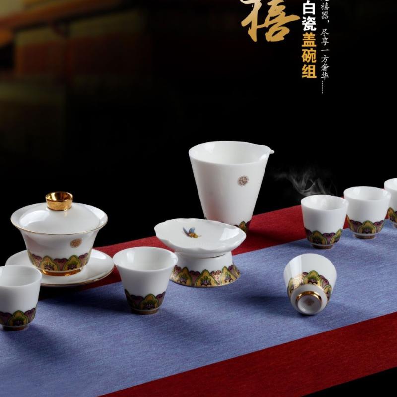 Sushan Ceramics Factory 中国 白 羊 脂 翡翆 氷 種 御前上等 ティーセット 差し上げ物 ボックス席 書き割り 徳化 白磁 ペンキ塗り 蓮