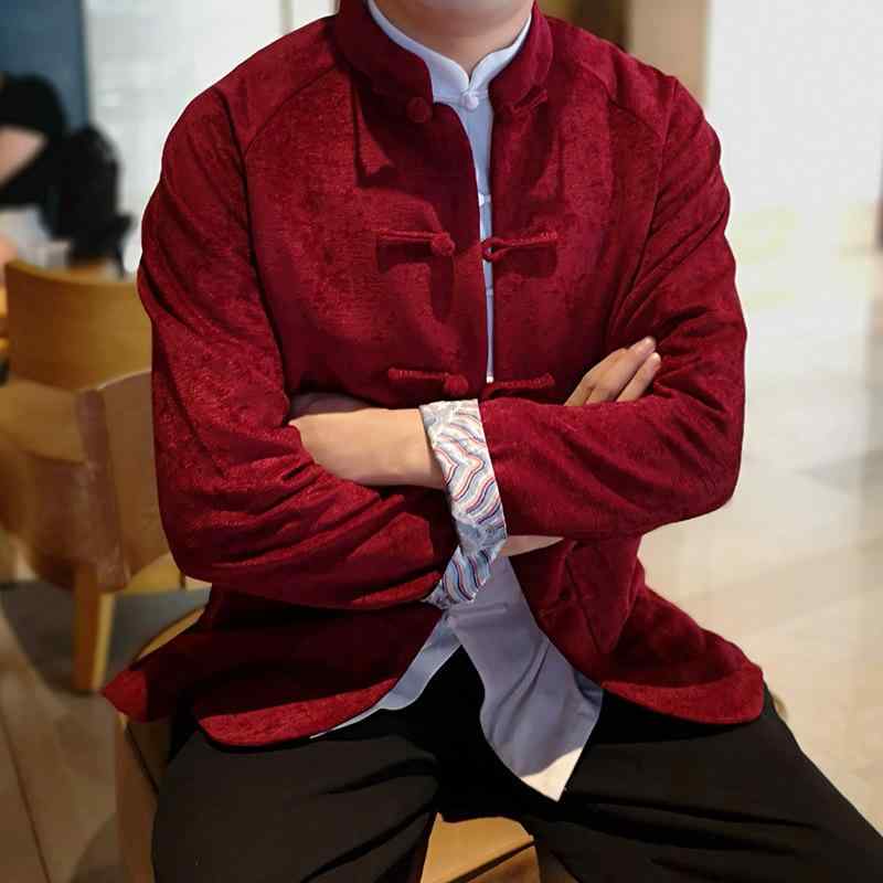 メンズ 中山装風 長袖上衣 返り咲き 中国風 うつり変わりひな形 歳月用 ポリエステル 綿織物吊りひも調 商行為 心地よい 普段使い走り ブドウ酒赤いこと 米国海軍 黒いこと 通い ミドルエイジ 軽さ 伸縮性