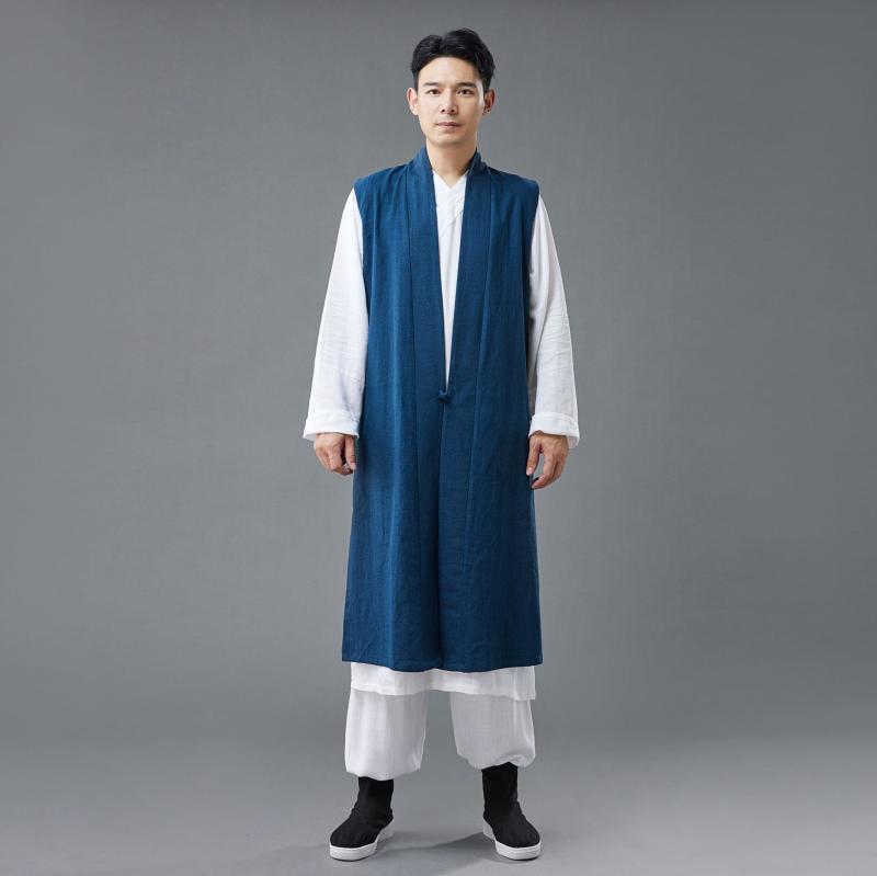 唐装 メンズ リネン 中国風 ロング丈 ボヘミアン レトロ 心地好い 通気性 軽さ 生まれながら原材料 兄ちゃん向け エスニック 日常使い走り 流行り物 米国海軍 うす暗い薄墨色 ベージュ