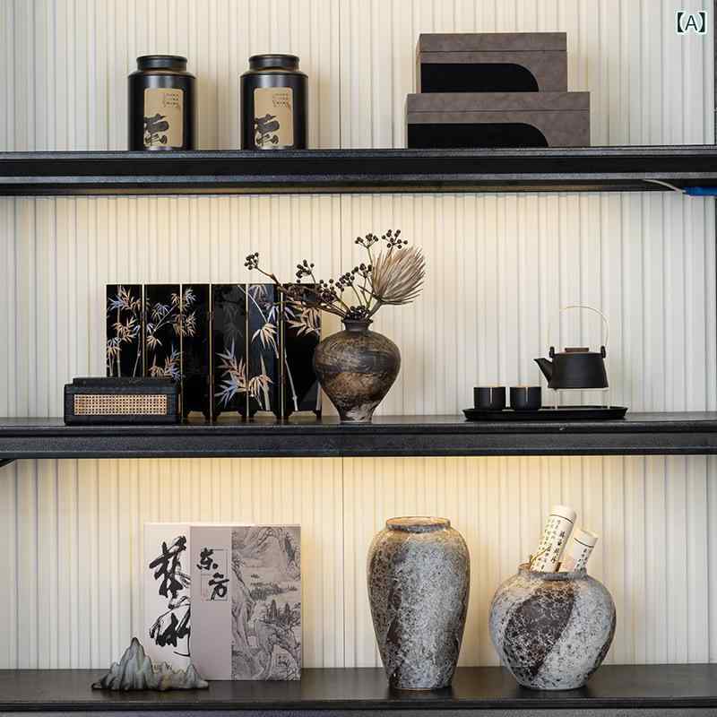 樹脂製 工芸品 禅風 侘び寂び レトロ 置物 飾り棚 茶棚 壺 花瓶 シンプル モダン インテリア 家庭用 ディスプレイ|プライムズ商店