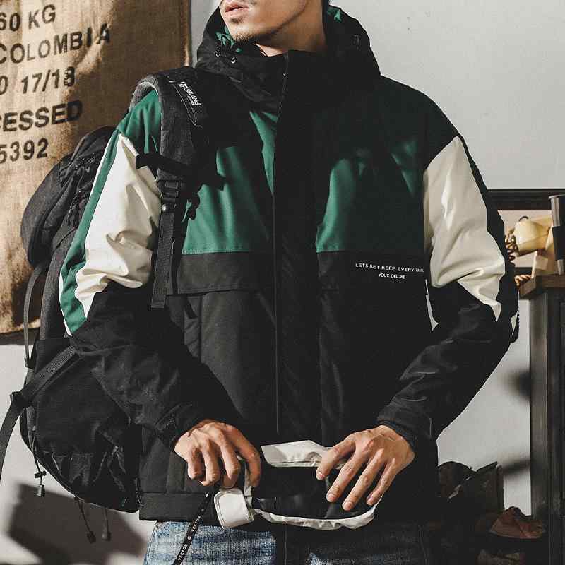 落ち込む上衣 メンズ ボンネット付き添い人 うつり変わりひな型 ルーズフィット ロング丈 朦々たる 冬用 運動競技 アウトドア ポリプロピレン 白?? 詰め直す 緑であること系 黄色 青み系 否鉄
