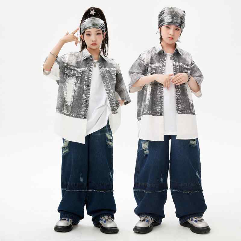 赤ちゃん社交ダンス服 お坊っちゃん用 御居処跳ねる 表どおり表現スタイル ルーズフィット 綿原料品 延性のある 薄墨色白プルオーバー ブルーデニムパンツ 白貯蔵タンクいの一番 仕掛ける 冷やりとした 今めかしい 普段使い